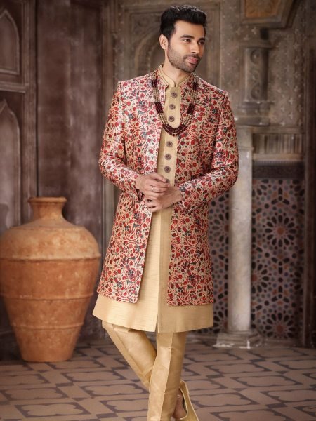 Unparalleled Red Jacket Modern Traditional Jacket Kurta Set for Wedding  Mens Wear