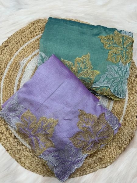Unparalleled Sky Blue Blooming Vichitra Silk Saree with Gold And Silver Zari Work Embroidery Sarees Wholesale