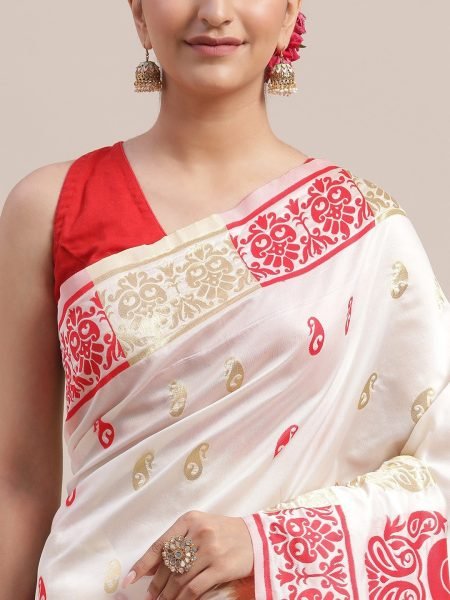 Unparalleled White Elegant Festival Wear Pure Soft Silk Saree with Premium Original Zari Work Silk Sarees Wholesale
