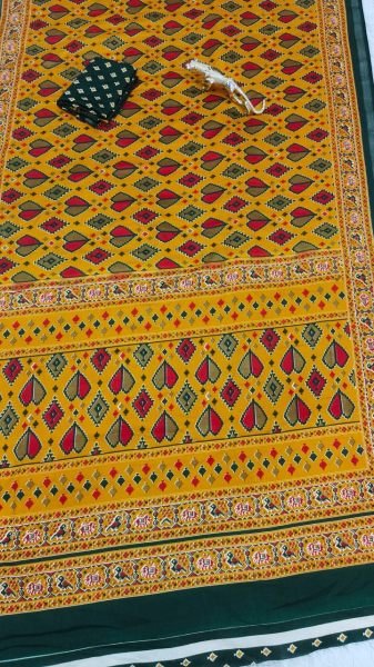 Unparalleled Yellow Mall Cotton Saree with Traditional Print for Daily Wear Printed Cotton Sarees Wholesale