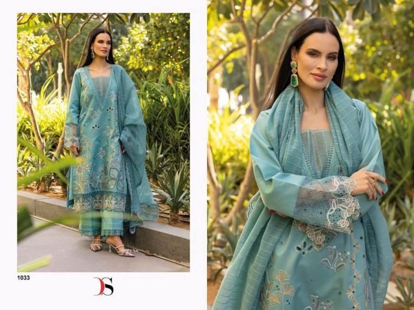 Unstitched Cotton Dress Material Embroidered Top & Net Dupatta Pakistani Suits Wholesale