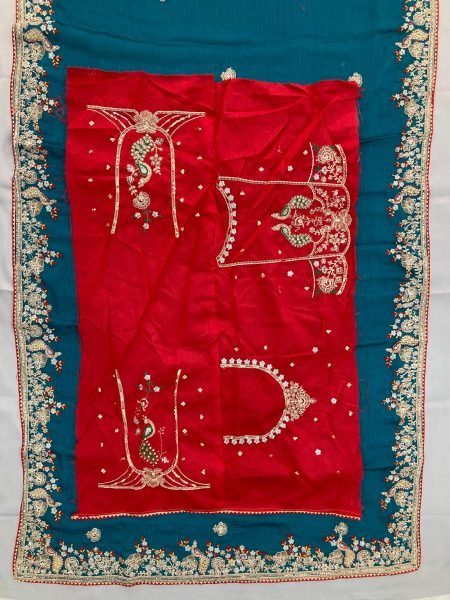 Upscale Rama Fendy Chiffon Silk Saree with Embroidered Border and Blouse For Wedding Silk Sarees Wholesale