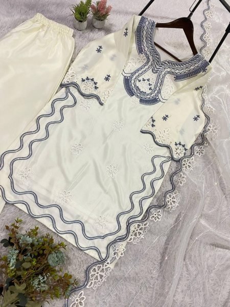 Upscale White Hania Aamir Inspired Pakistani Suit Set with Cut Work Ready To Wear Collection
