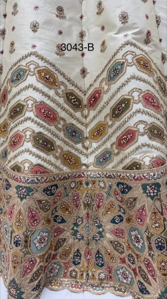 Upscale White Slub Silk Bridal Lehenga Choli with Gotta Patti  Dori Zari Embroidery and Mirror Work Bridal Lehenga Choli