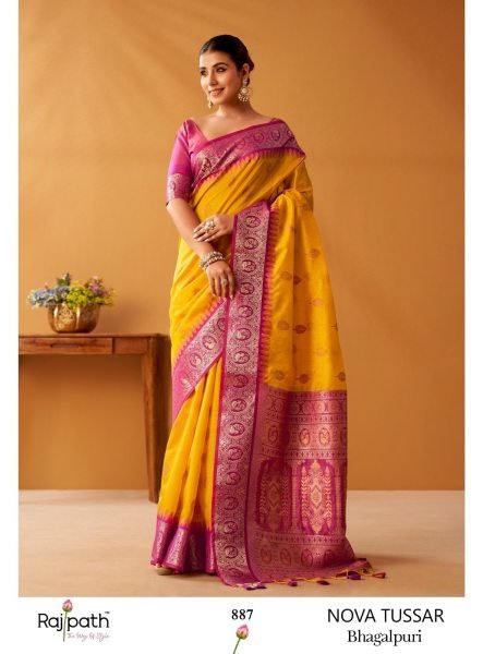 Upscale Yellow Pink Women's Modal Cotton Saree with Premium Pochampally Design Printed Cotton Sarees Wholesale