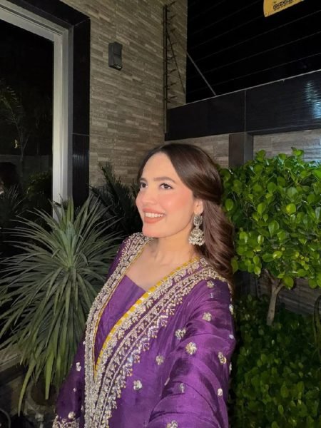 V Neck Purple Embroidered Chinon Straight Cut Suit Wholesale Rate Ready To Wear Collection