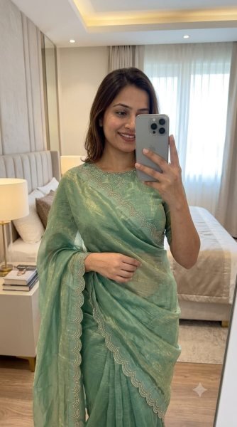 Irresistible Pista Space Soft Silk Saree with Swarovski Lace Border Blouse at Factory Price Silk Sarees Wholesale