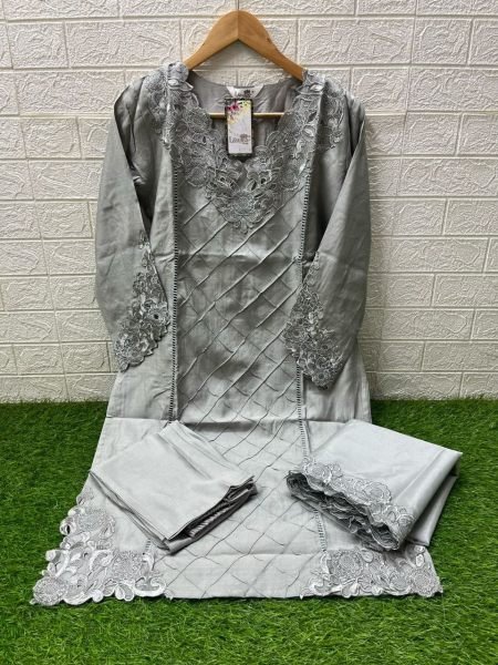 Velour Slub Embroidery Cut Work Designer Salwar Suit For Festivals Available At Royal Export Pakistani Suits Wholesale