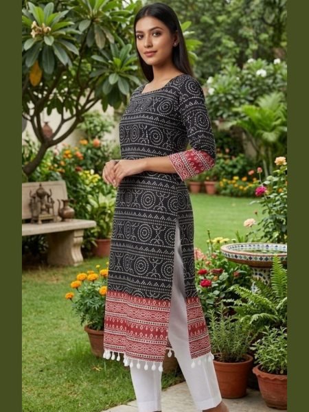 Versatile Black Cotton Digital Printed Kurti Pant Set for Summer Fashion at Manufacturer Rate Kurtis