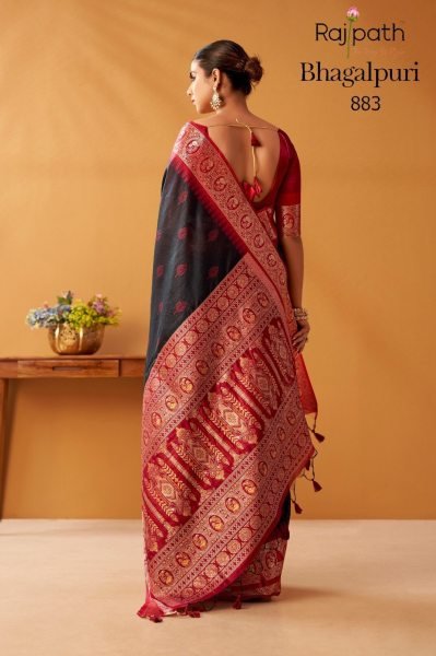 Versatile Black Modal Cotton Saree with Rich Pochampally Pallu and Border Printed Cotton Sarees Wholesale