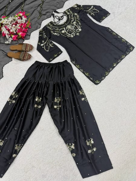 Versatile Black Premium Farshi Salwar Suit for Women Ethnic Collection Ready To Wear Collection
