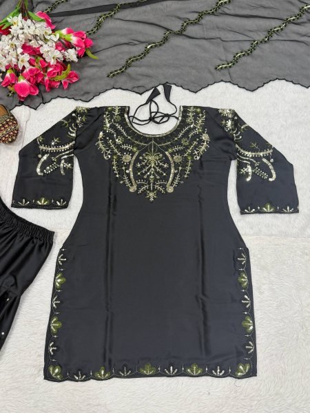 Versatile Black Premium Farshi Salwar Suit for Women Ethnic Collection Ready To Wear Collection