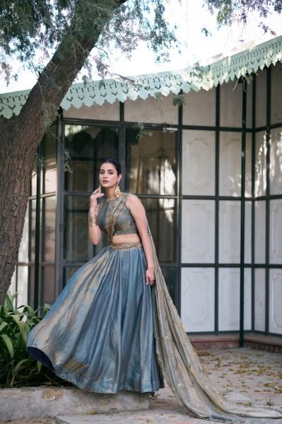 Versatile Blue Fendi Silk Sequins And Thread Embroidery Lehenga Choli Set Designer Lehenga Choli