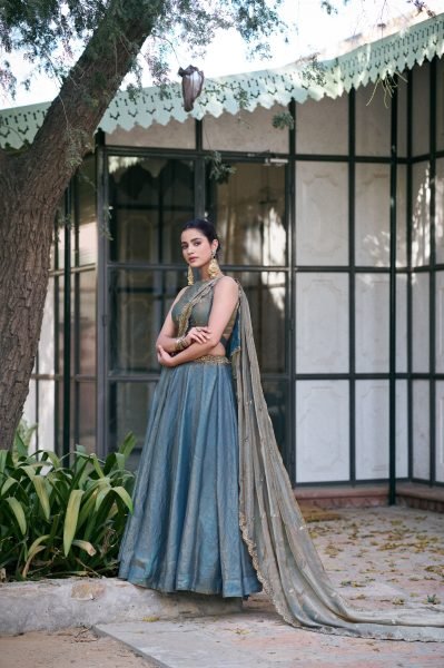 Versatile Blue Fendi Silk Sequins And Thread Embroidery Lehenga Choli Set Designer Lehenga Choli