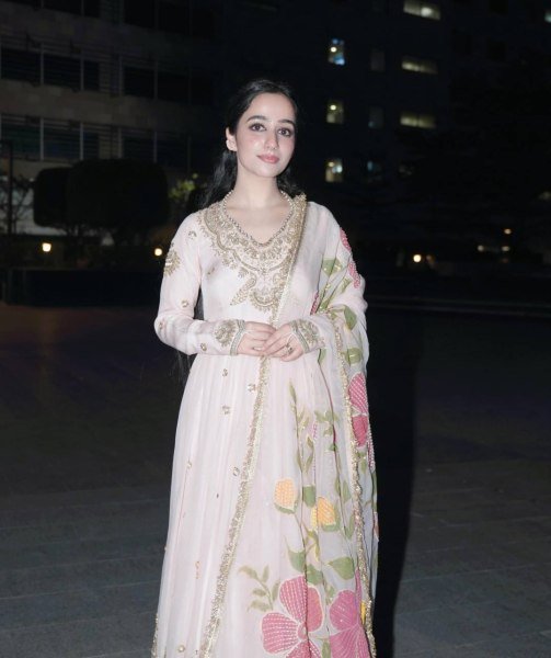 Versatile Cram Fox Georgette Gown Pant Set with Sequins Embroidery Dupatta Ready To Wear Collection