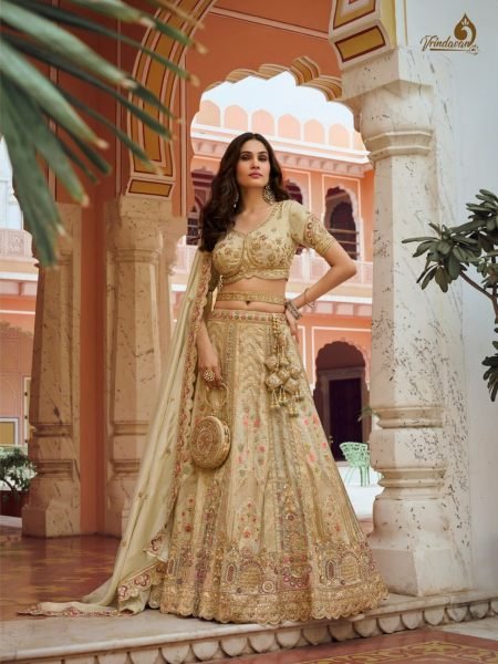 Versatile Cream Bridal Lehenga Choli with Banarasi Silk Lehenga and Zari Silk Blouse at Manufacturer   Lehenga