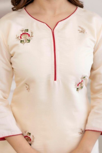 Versatile Embroidered Chanderi Silk Kurta Pant with Heavy Work Dupatta for Daily Wear  Straight Cut Long Kurtis