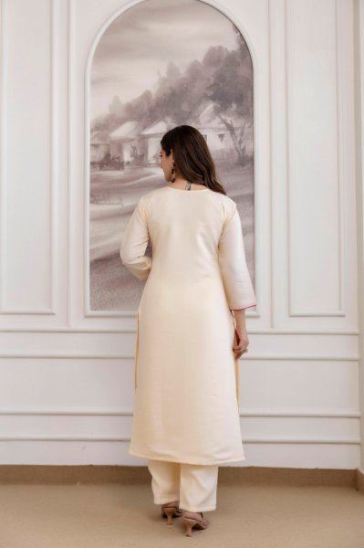 Versatile Embroidered Chanderi Silk Kurta Pant with Heavy Work Dupatta for Daily Wear  Straight Cut Long Kurtis