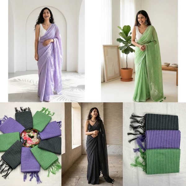 Versatile Green Linen Cotton Digital Printed Saree with Matching Blouse For Festival Printed Cotton Sarees Wholesale
