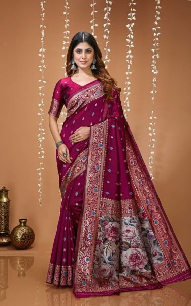 Versatile Maroon Soft Silk Saree with Rich Pallu for Women Party Wear Silk Sarees Wholesale