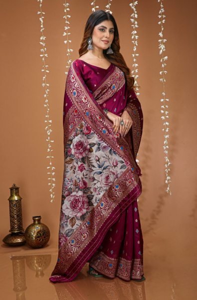 Versatile Maroon Soft Silk Saree with Rich Pallu for Women Party Wear Silk Sarees Wholesale