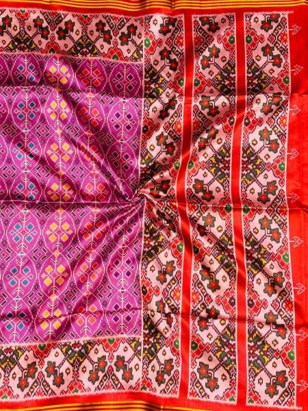 Versatile Pink Festive Wear Patola Silk Double Ikkat Saree with Lagadi Pallu For Manufacturers Rate Patola Silk Sarees Wholesale