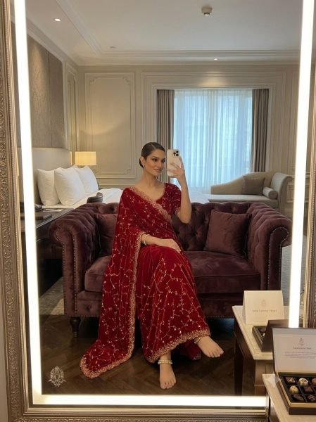 Versatile Red Designer Space Silk Saree with Beads and Cut Dana Embroidery For Wedding Silk Sarees Wholesale