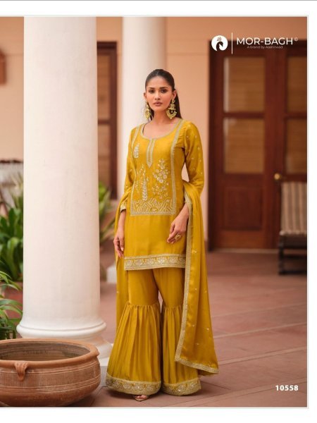 Versatile Yellow Designer Satin Kurti Set with Dupatta for Party Wear Salwar Kameez