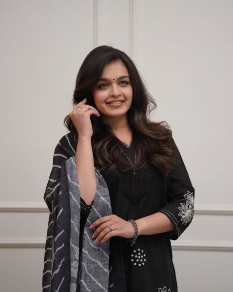 Vibrant Black Rayon Embroidered Kurti Palazzo Set with Soft Cotton Dupatta for Women Embroidery Kurtis 