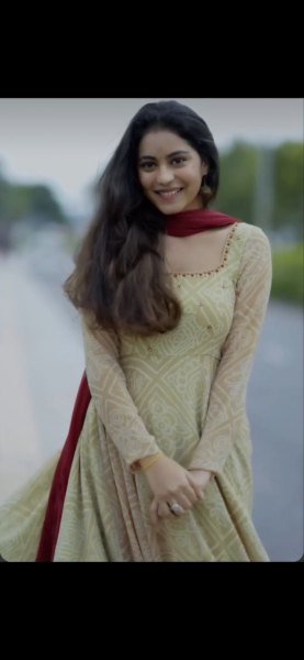Vibrant Cream Fox Georgette Anarkali Gown with Hand Embroidery and Dupatta Anarkali Kurtis 