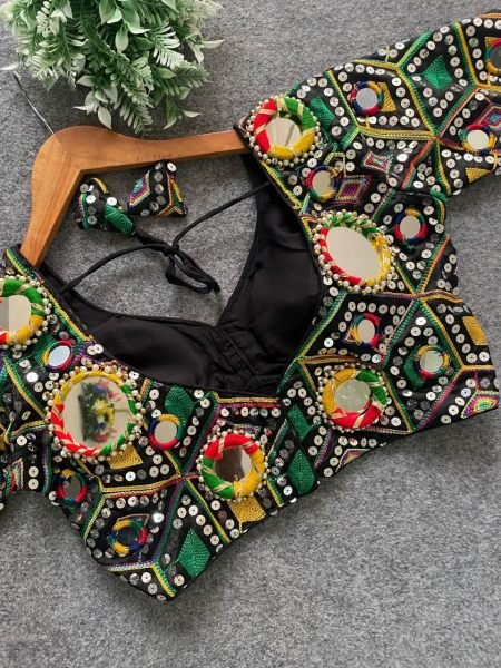 Vibrant Festival Blouse with Real Mirror & Kaudi Work Navratri Showstopper Blouse Collection