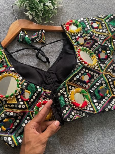 Vibrant Festival Blouse with Real Mirror & Kaudi Work Navratri Showstopper Blouse Collection