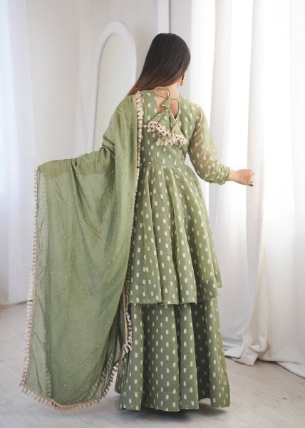 Vibrant Green Sharara Set with Dupatta for Wedding and Party Wear Ready To Wear Collection