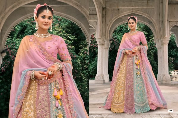 Vibrant Pastel Multi Bridal Lehenga With Embroidery For Wedding  Bridal Lehenga Choli