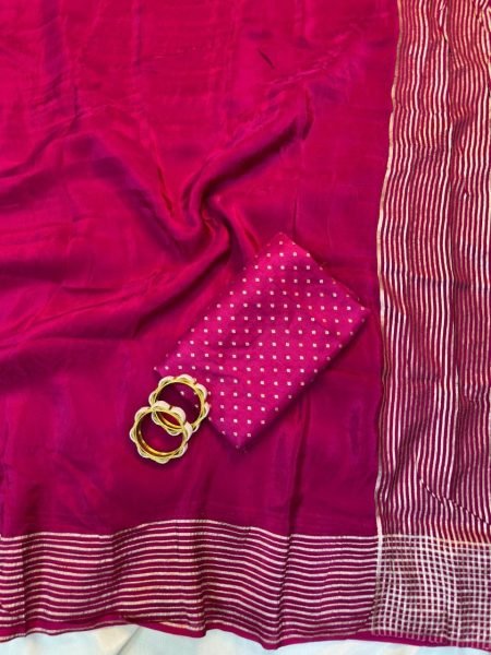 Vibrant Pink Latest Designer Silk Saree with Rich Traditional Appeal Silk Sarees Wholesale