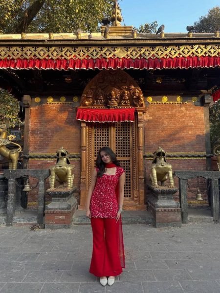 Vibrant Red Embroidered Kurti with Bootcut Pant   Dupatta Set For Party Wear Ready To Wear Suit