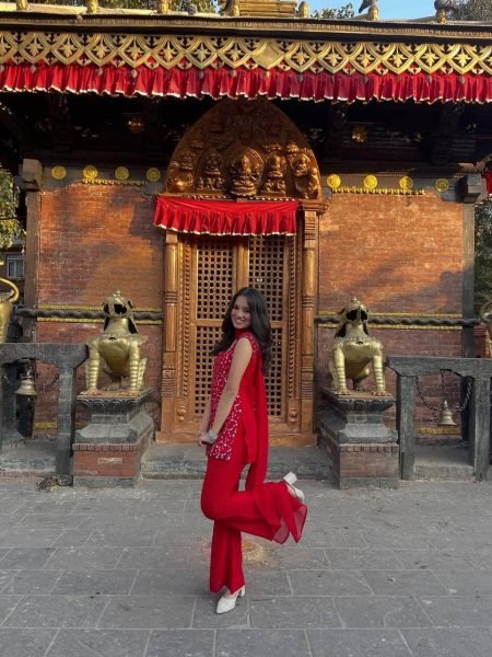 Vibrant Red Embroidered Kurti with Bootcut Pant   Dupatta Set For Party Wear Ready To Wear Collection