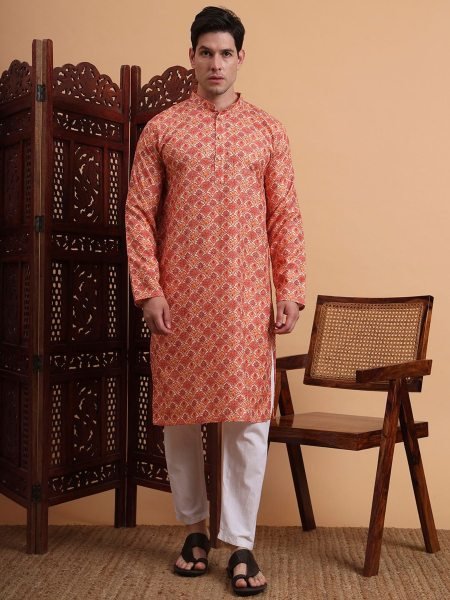 Vibrant Stripe Kurta in Cotton Heritage Style for Festivals & Cultural Shows