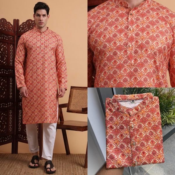 Vibrant Stripe Kurta in Cotton Heritage Style for Festivals & Cultural Shows Kurta Pajama Wholesale
