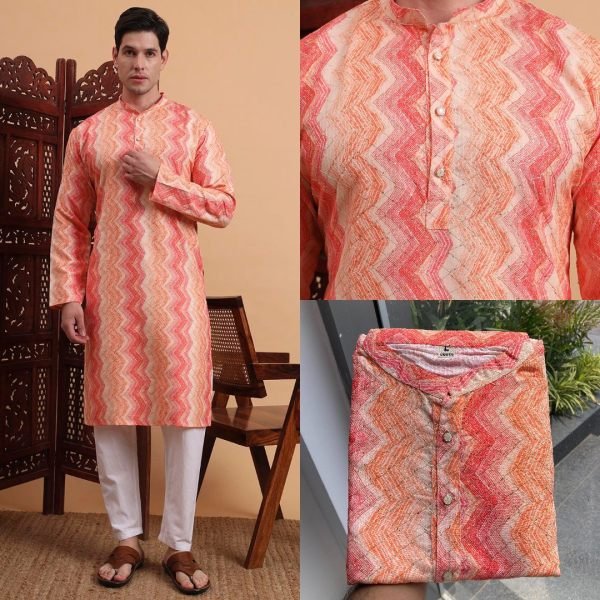 Heritage Print Cotton Kurta Classic Wedding Guest Look in Pure Comfort Kurta Pajama Wholesale