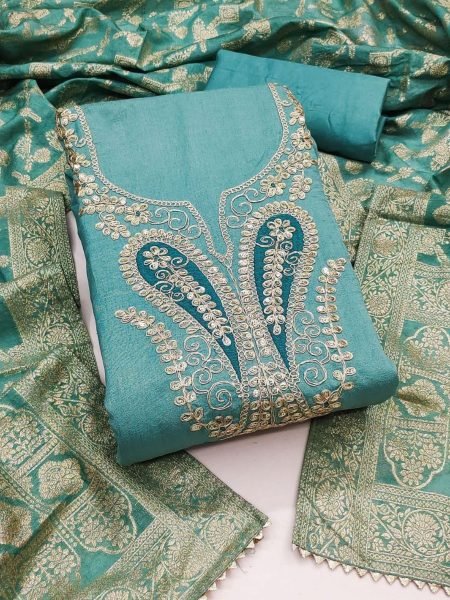 Vichitra Silk Dress Material with Banarasi Dupatta Wholesale Price Dress Material 