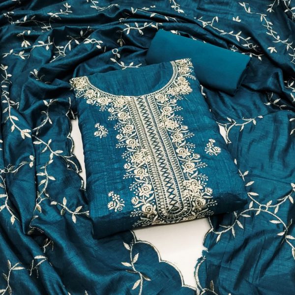 Vichitra Silk Multi Work Dress Material Collection  Punjabi Dress Materials Wholesale