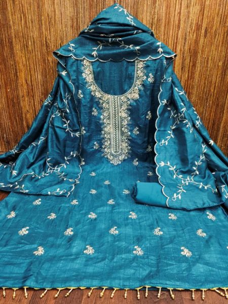 Vichitra Silk Multi Work Dress Material Collection  Punjabi Dress Materials Wholesale