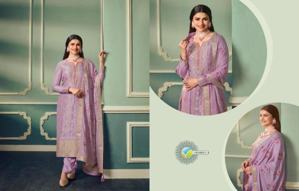 VINAY KASEESS AARZOO-2  Pure Viscous Jacquard With Embroidery Neck Work With Stone Work Suit Collection  Churidar Salwar Suits Wholesale