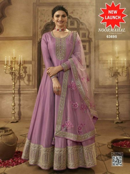Vinay Noormahal Dola Silk with jari dori codding work Anarkali  Anarakali Gown Wholesale