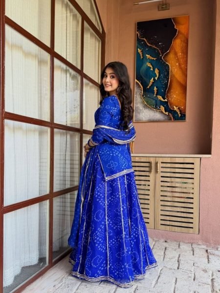 Vintage Blue Printed Short Kurti Palazzo Set With Dupatta At Factory Discount Price Ready To Wear Collection