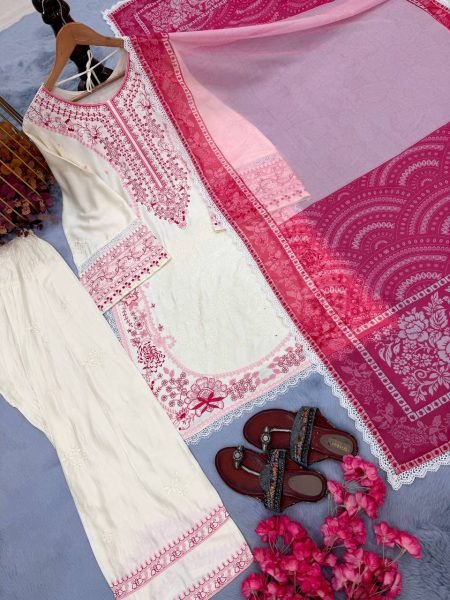 Vintage Charismatic Pink Farshi Suits With Full Sleeves And Digital Print Dupatta Ready To Wear Collection