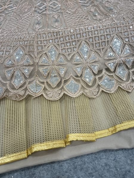 Vintage Peach Heavy Butterfly Net Lehenga with Zari Embroidery and Net Dupatta Designer Lehenga Choli
