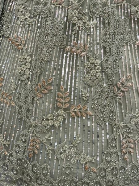 Vintage Pista Net Lehenga Choli with Heavy Embroidery for Reception Wear Bridal Lehenga Choli