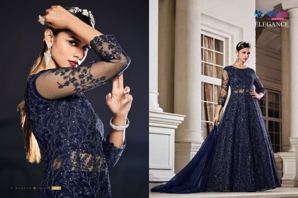 VIPUL PREMIUM HEAVY NET WORK SEMI STITCHED GOWN COLLECTION Anarakali Gown Wholesale